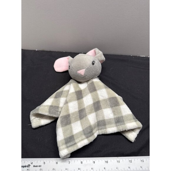 Lily and Jack Gray Bunny Lovey Check Security Blanket - Picture 2 of 6